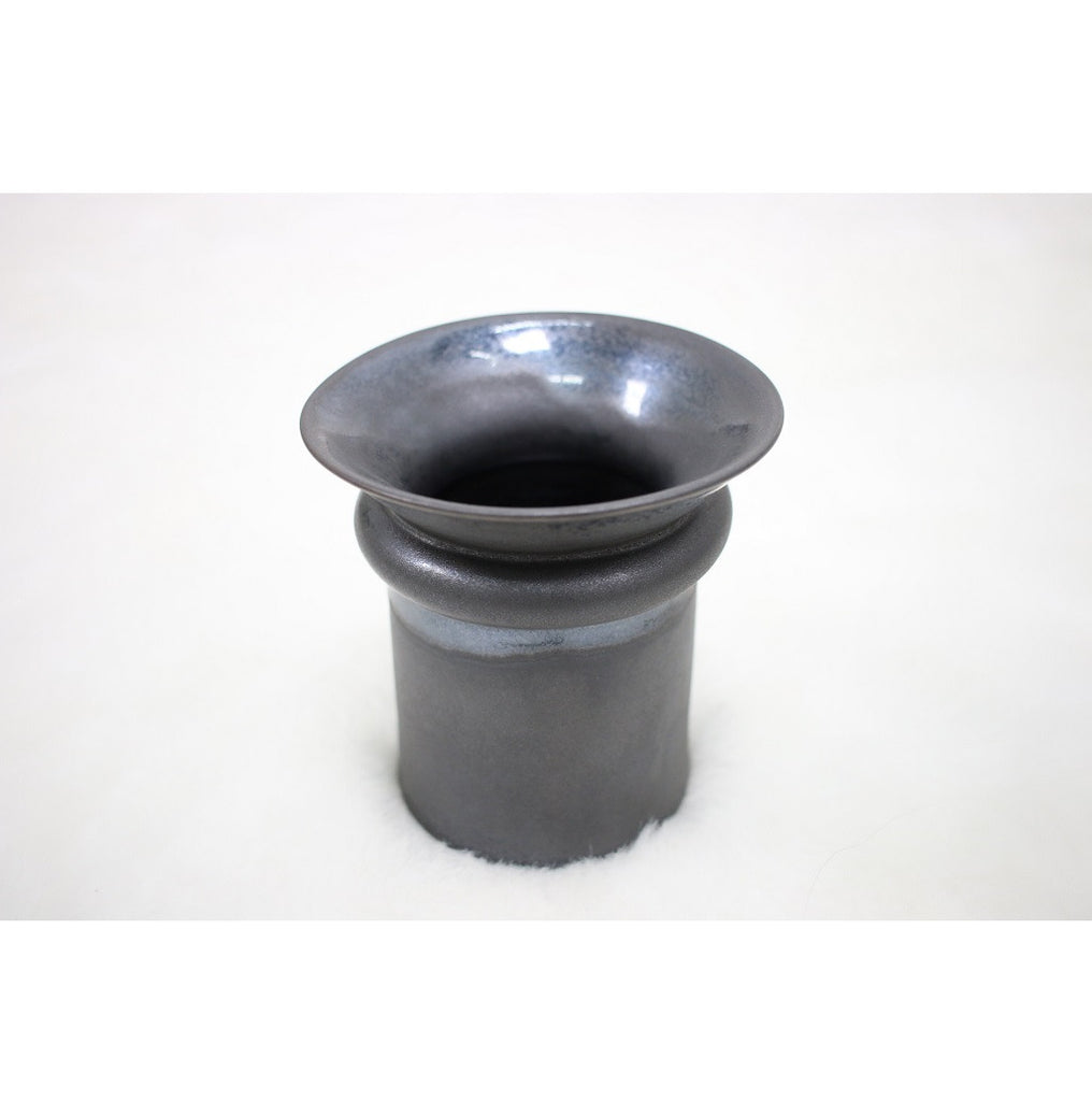 Black decorative flower vase
