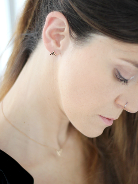 Mel - Grace Gold V Diamond Earrings