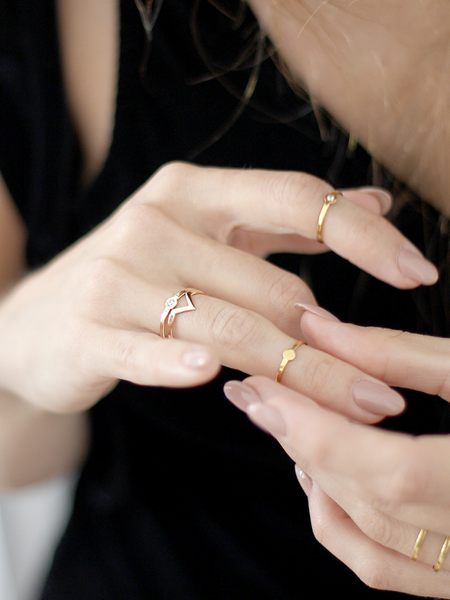 Mel - Grace Gold V Ring