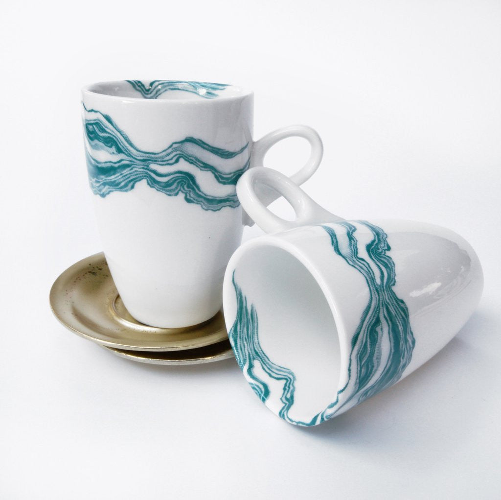 Mineral Teal Small Mug & Saucer