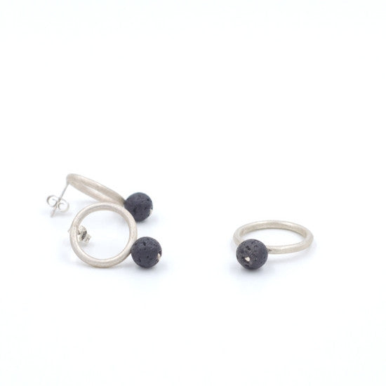 The Wild Spectrum - Silver Lava Earrings