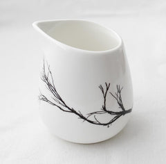 White milk jug with branch print