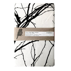 White cotton table runner with branch print 
