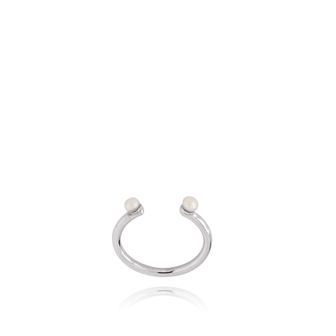 Mel - Olivia Pearl Silver Ring